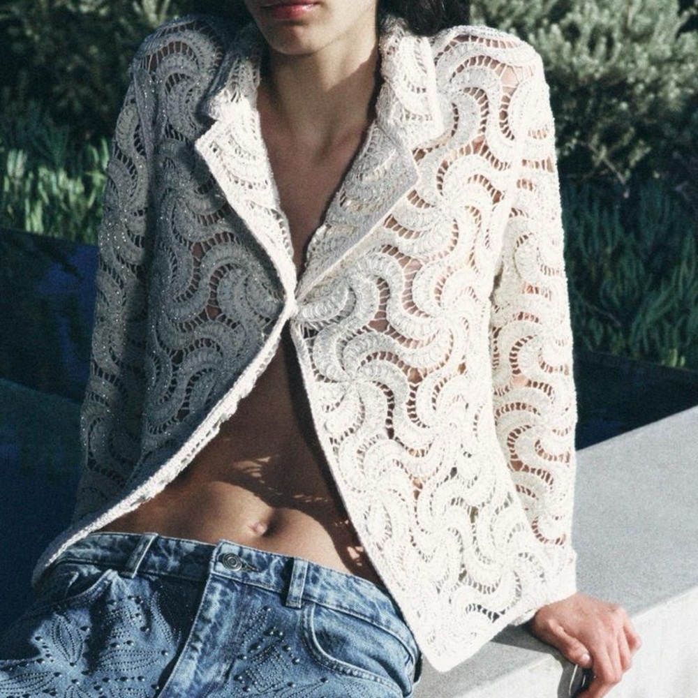 ZARA beaded knit blazer (medium)